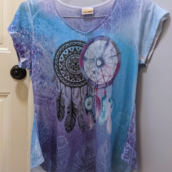 Dreamcatchers Graphic SunShirt Womens T-Shirt, Purple/Blue - Picture 3 of 5